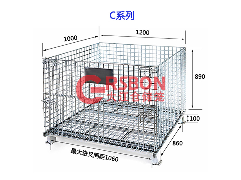 常规标准仓储笼规格尺寸1200*1000*890-大江仓储笼